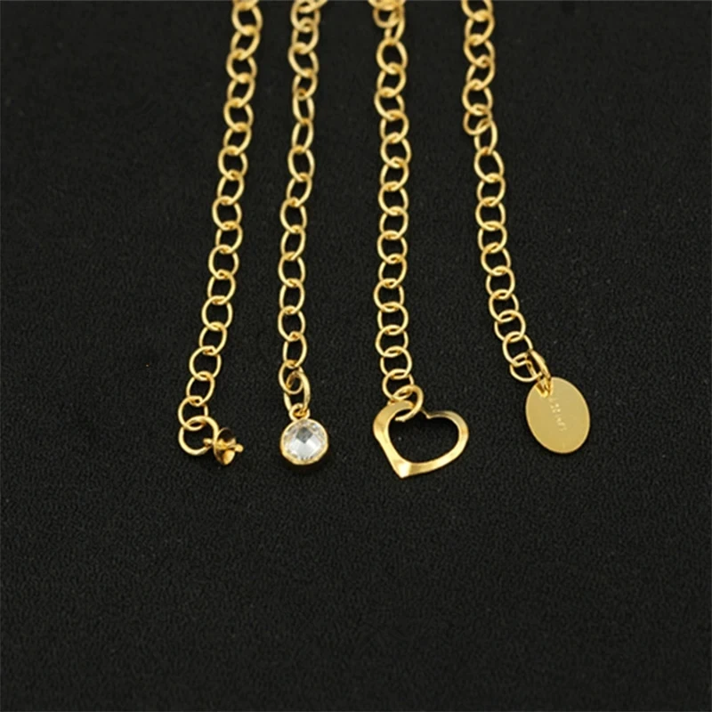 14K Gold Filled 5cm Extension Chain Necklace Bracelet Jewelry Making Oval Heart Zircon Gold Filled Chain DIY Jewelry Findings