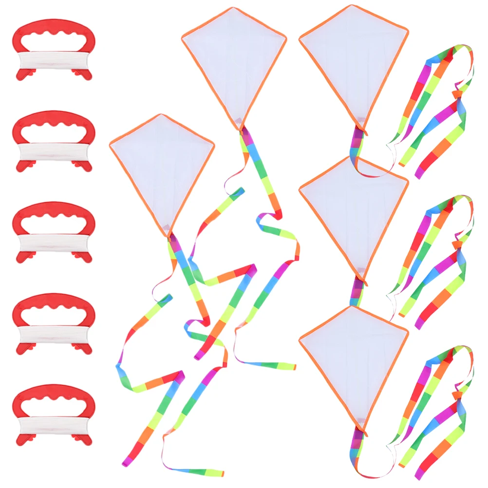 어린이를 위한 휴대용 DIY 연 5세트, 블랭크 페인팅 공예 키트, 인터랙티브 아동 미술 나비 연 세트, 야외 비행 용품