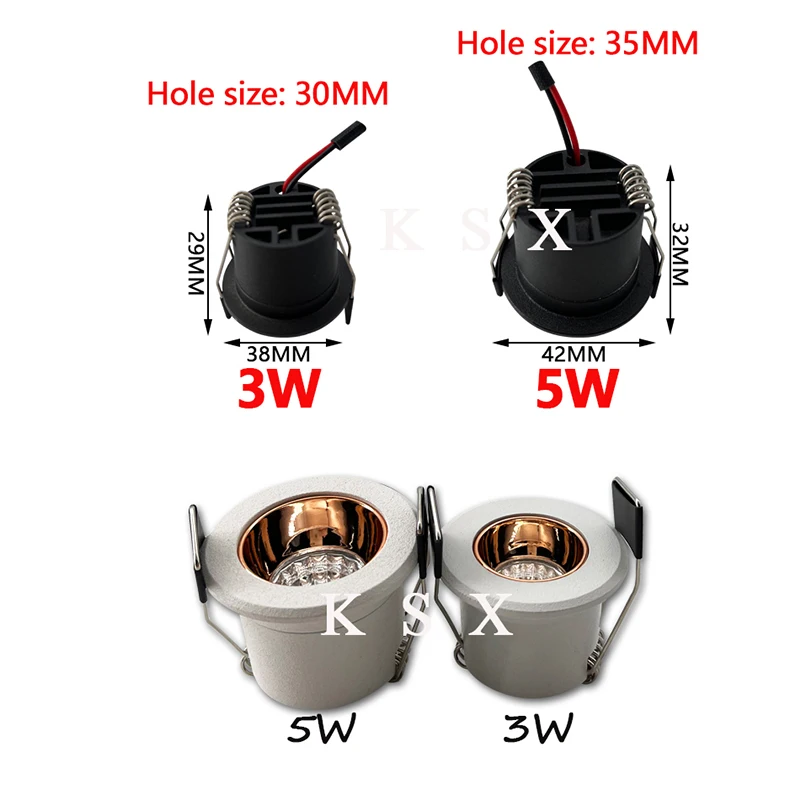 Mini LED Spot COB Downlights 3W 5W Recessed Ceiling AC110-220V Dimmable Light For Ceiling Cabinet Showcase Loft Decorations