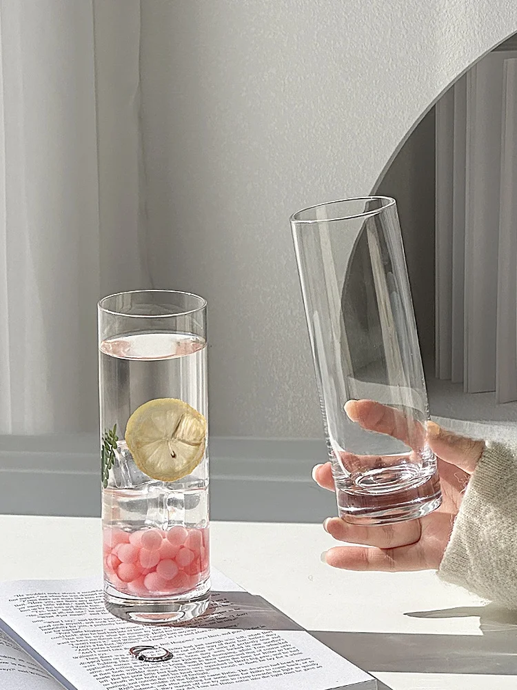 

Creative Crystal Glass Cup Milk Tea Bubble Water Cup Home Use Juice Cold Drink Glass Cup Transparent Color Ins Sle Water Cup