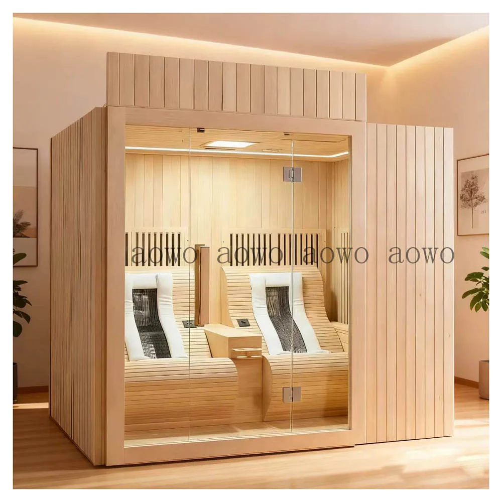Sauna Room With Lounge Chairs Dry Indoor With Electric Far I nfrared Light Wave For Sweat Steaming