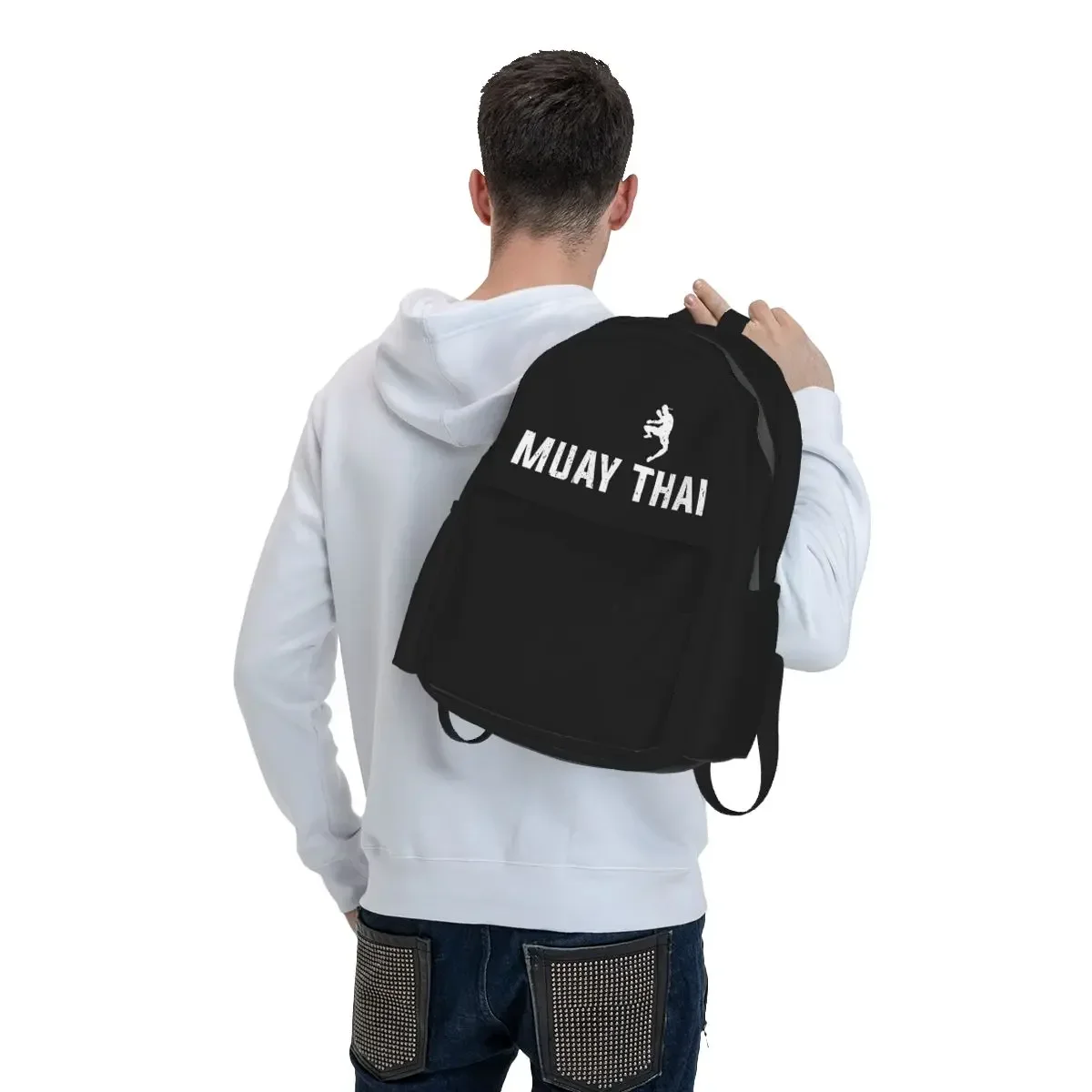 Muay Thai Gloves Thailand Boxing Fighter College Backpack Student BookBag School Bag Computer Shoulder Bags for Men Women