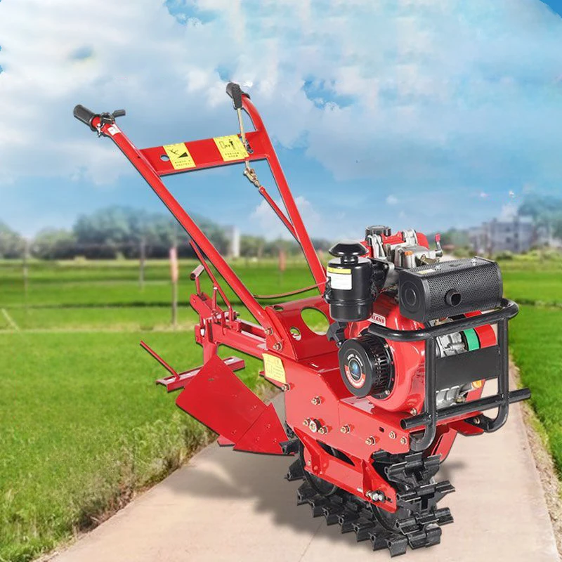 7hp Gasoline 170f Single Chain Rail Micro Mini Power Tiller Cultivator Flip Plow Cultivators Agricultural Farming Machine