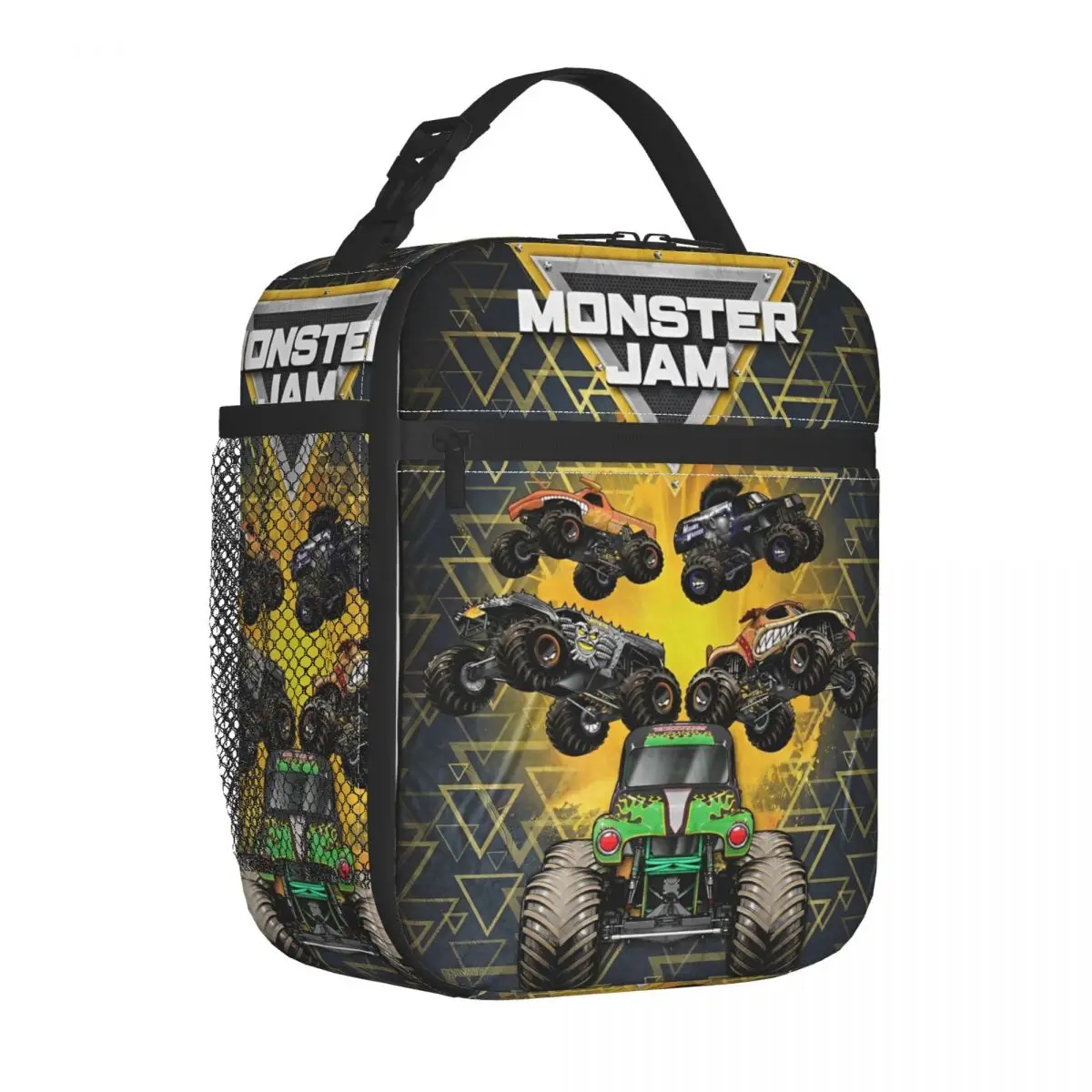 Monster Jam Insulated Lunch Bag High Capacity Monster Trucks Meal Container Cooler Bag Tote Lunch Box College Picnic Men Women