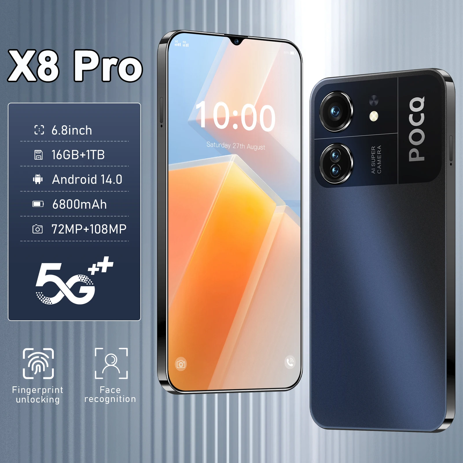 

Hot 2026 High Quality X8 Pro Original Intelligent 4G 5G Dual Card Dual Standby System Global Version 6800mAh Battery Arrival