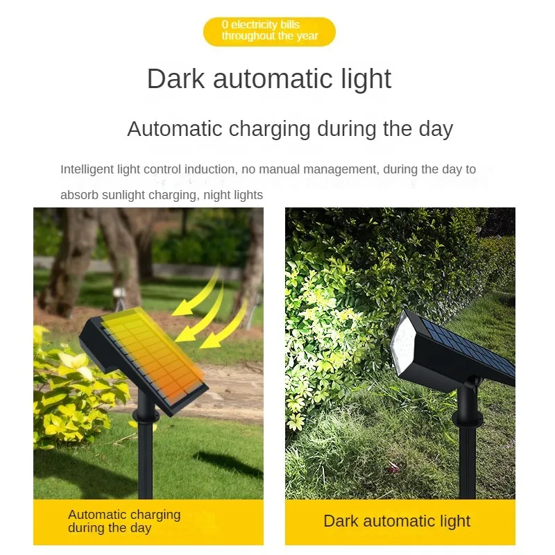 Waterproof Solar Lawn Spotlights, Outdoor Lighting, Tree Lights, Villa, Garden, Courtyard, Home, Decorative Landscape Spotlights