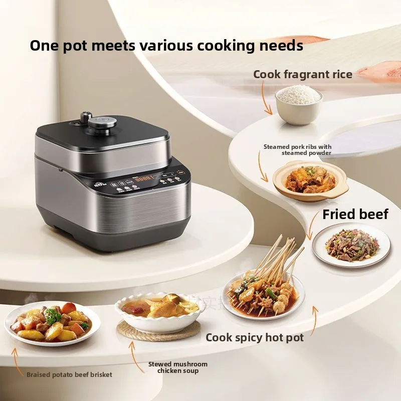 electric pressure cooker 5L household use 0-coating stainless steel thick-pot pressure cooker double inner pot pressure cooker