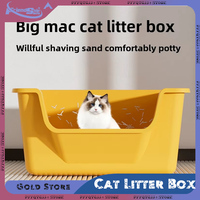 Cat Litter Box Bedpan Big Mac Oversized Cat Tray Bedpan  Large Capacity Semi-closed Plastic Anti-Splash Cats Toilet Pet Supplies