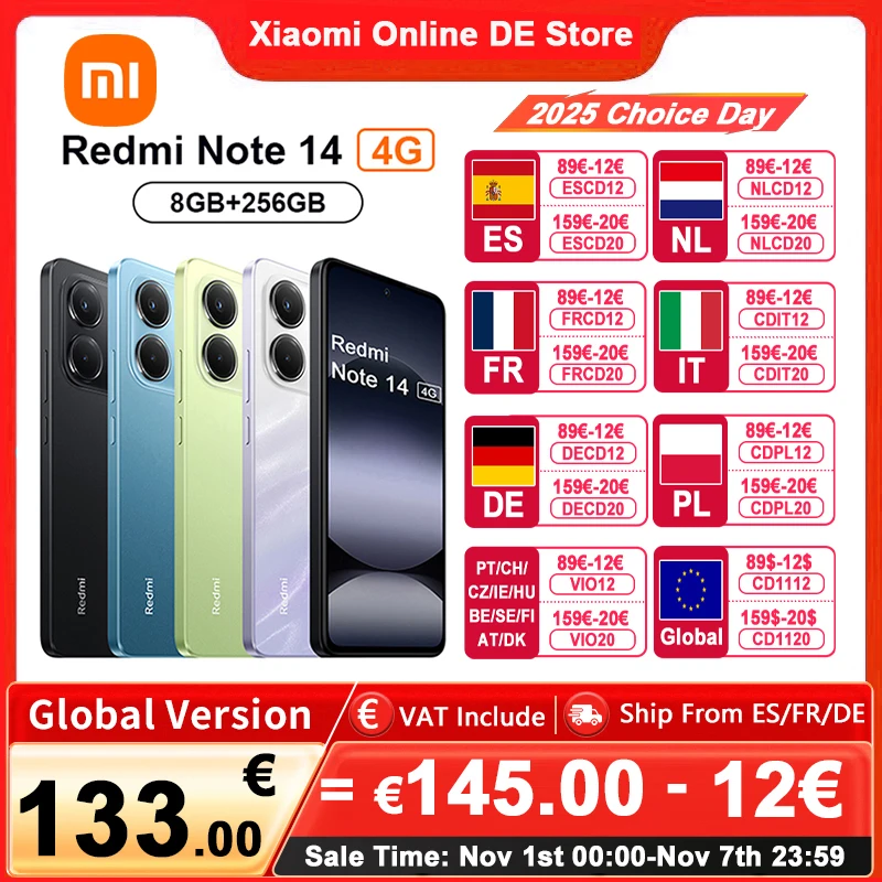 Version britannique Xiaomi Redmi Note 14 4G Smartphone Helio G99-Ultra 6.67 ''AMOLED affichage 120Hz108MP AI caméra 5500mAh batterie NFC Version britannique Xiaomi Redmi Note 14 4G Smartphone Helio G99-Ultra 6.67 ''AMOLED affichage 120Hz108MP AI caméra 5500mAh batterie NFC