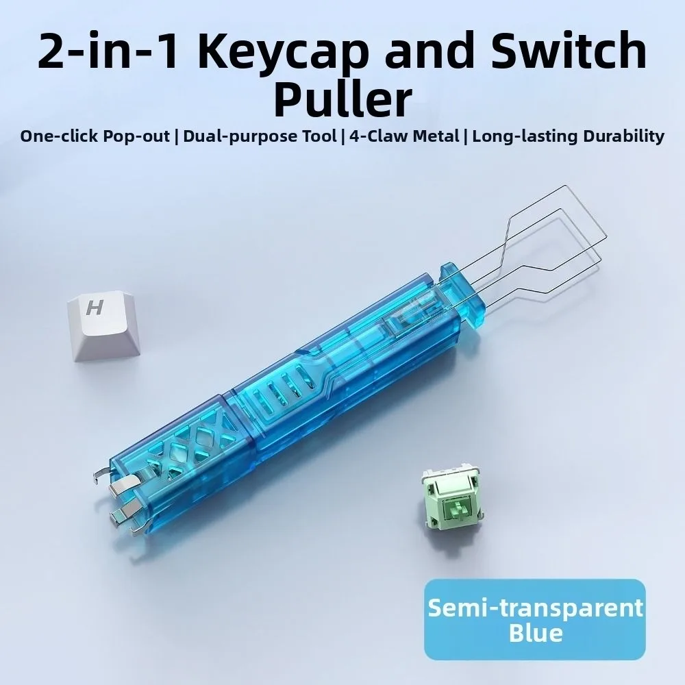 2 in 1 Keys Caps Puller DIY Four-Jaw Design Keycaps Remover Tool Light Weight Portable Mechanical Keyboard Keycap Extractor
