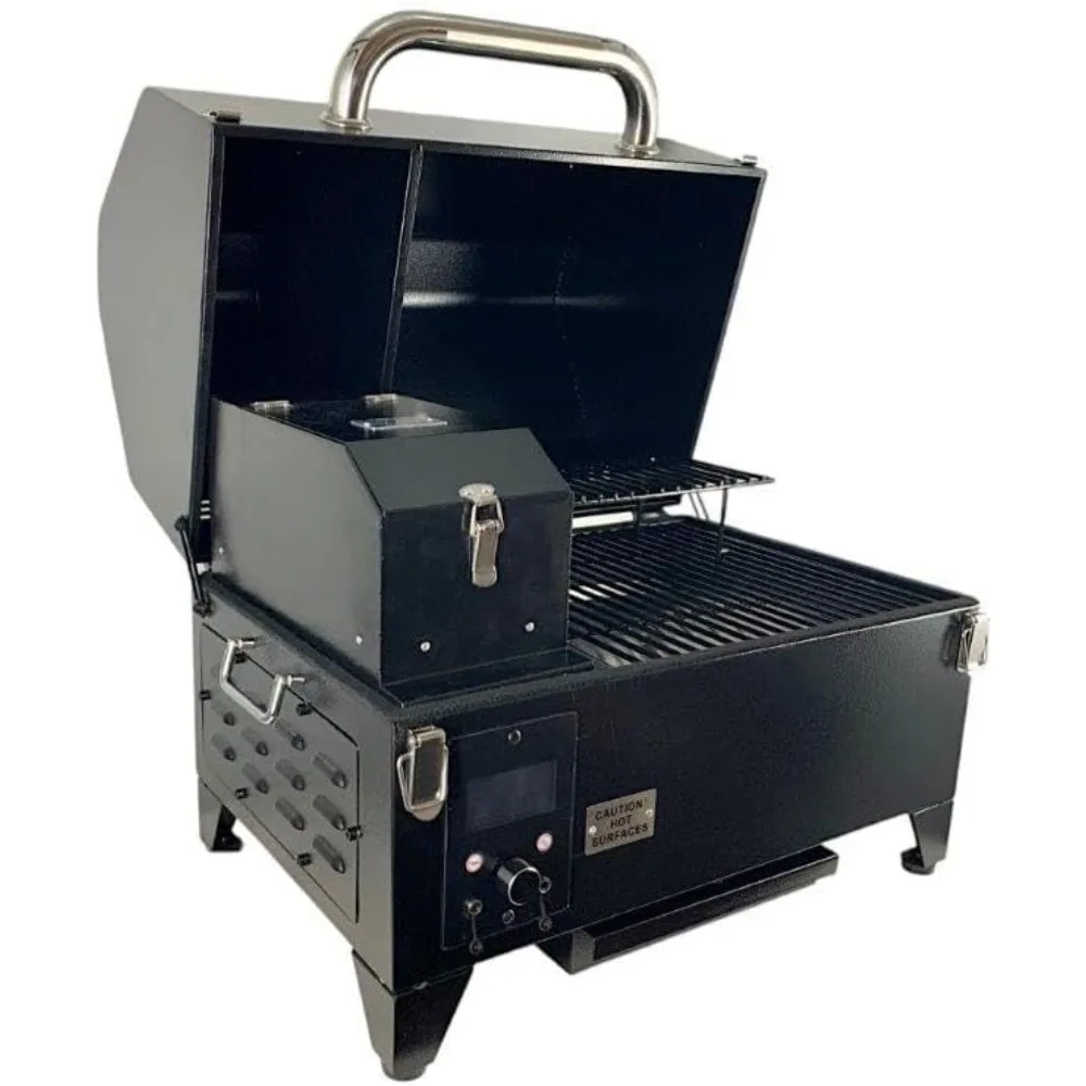 

Freedom Portable Pellet Grill & Smoker for Cookouts and BBQ, with Electronic Display, Dual Meat Probes, 242 sq inch Grilling Are