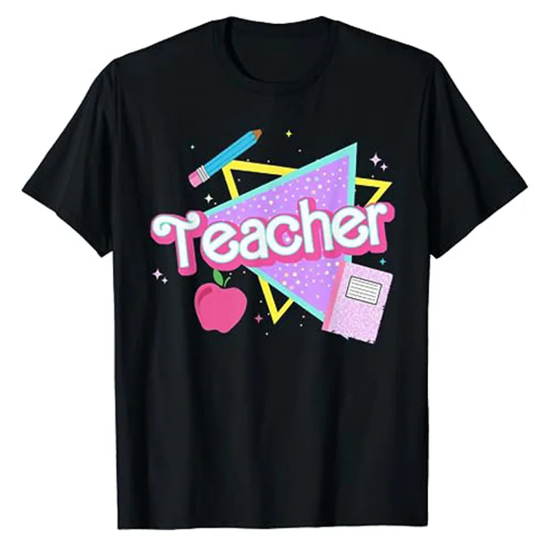 Cute Teacher T-Shirt Gifts Back To School Clothes First Day of School Cool Graphic Tee Casual Tops Awesome Math Teachers Apparel