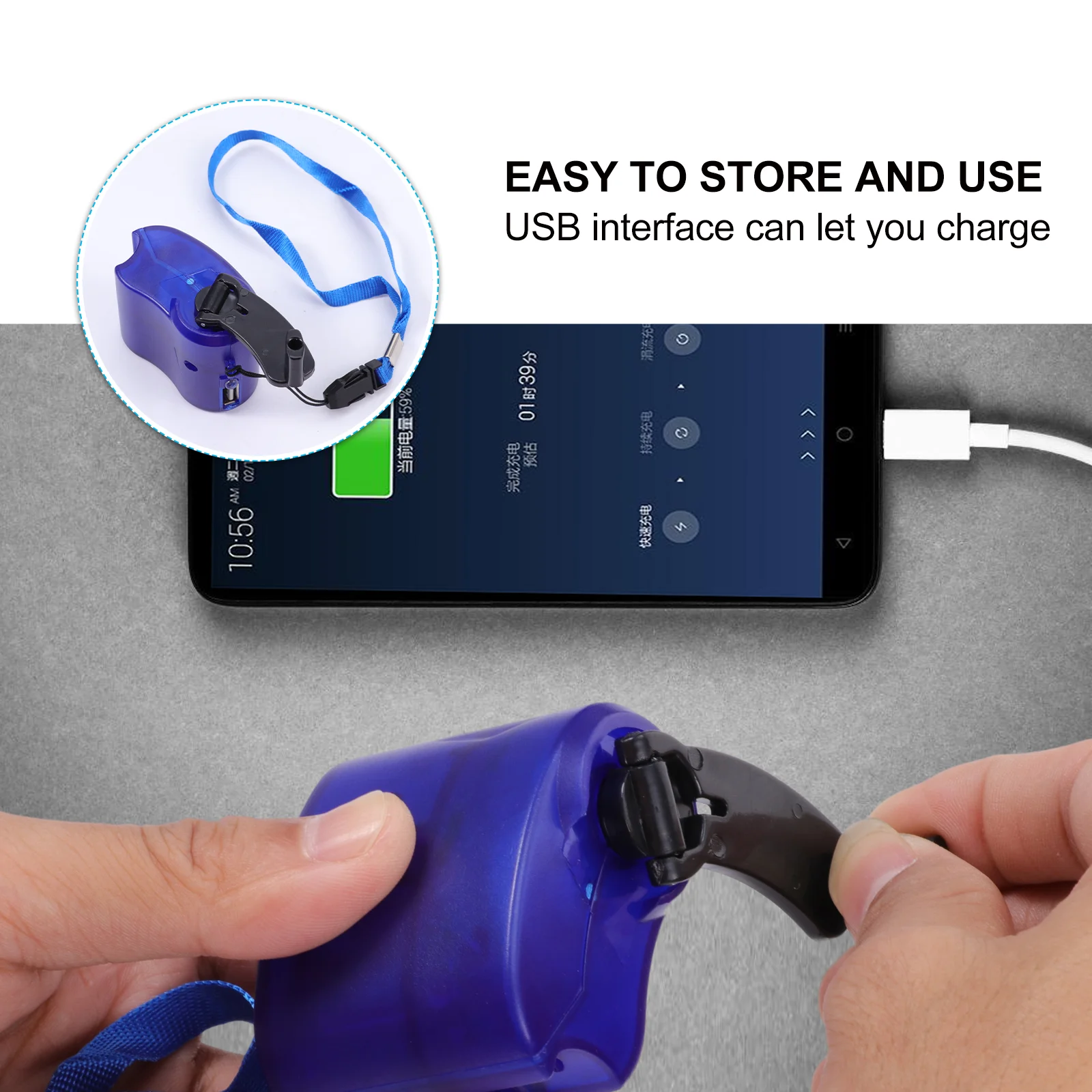 Hand Generator Emergency Power Bank Outdoor for Crank Telephone Charging Tool Plastic Shell USB Travel Warmers