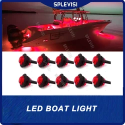 Luces LED rojas impermeables IP67 para barco marino, luces de navegación de utilidad, luces de cortesía de cubierta, 12V para yate, Pontón, Kayak, 10 Uds.