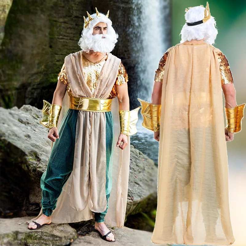 زي الهالوين للزوجين الملك المصري القديم فرعون الزي أداء الحرب الله زي المسرح الصيني التقليدي #4