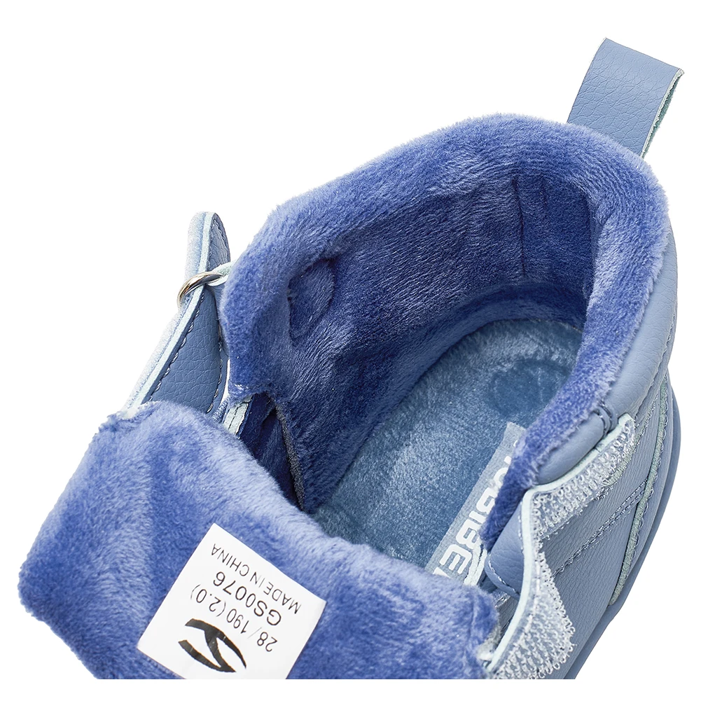 HOBIBEAR للجنسين الشتاء بيرفوت أحذية أطفال واسعة تو صندوق فو الفراء اصطف الكاحل أحذية رياضية الجلود الاصطناعية مطابقة الأسرة الأحذية