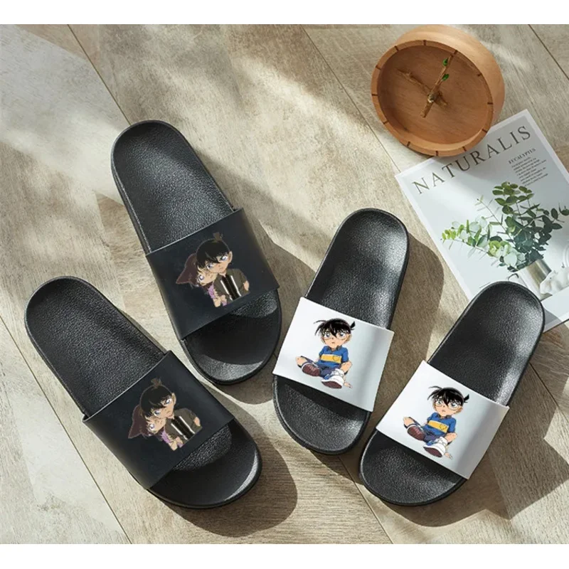 Anime Case Closed Detective Conan Kawaii Shoes Cosplay Men Women Anti Skid Bathroom Sandals Summer Indoor Home Slippers