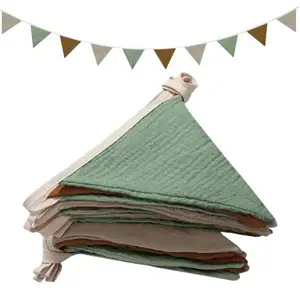 Waschbare Baumwoll -Galhardas -Girlande, Wimpel Banner -Flaggen, Pflegebaum, Zimmer und Schlafzimmer 10 Dreiecksflagge der Hauptverkauf - №1