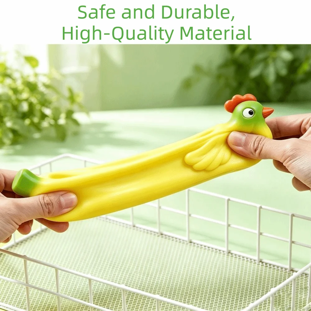 Cute Soft Rubber Banana Chicken Stretchy Banana Shaped Squeeze Squeezable Cute Animal Animal Stress and Adults