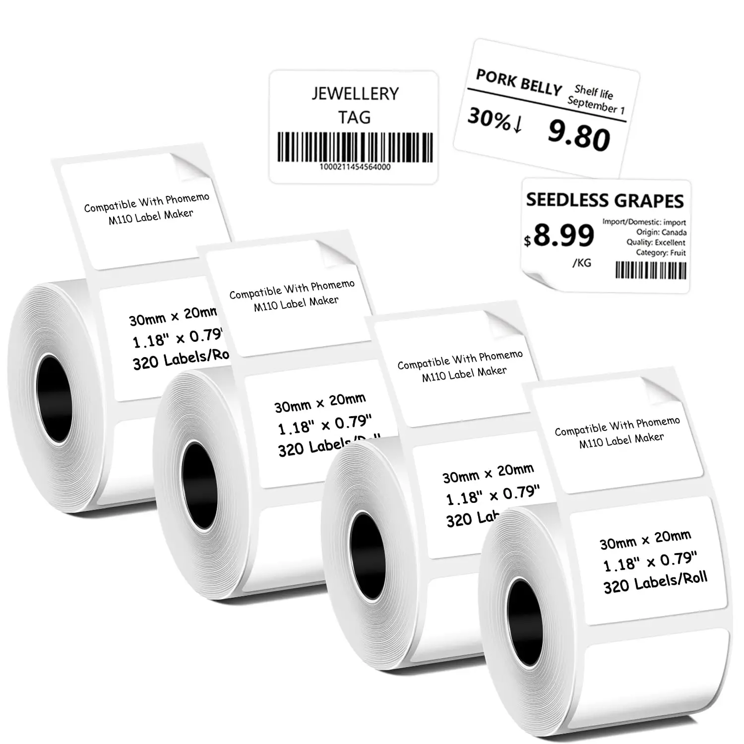 Thermal Labels Compatible with M110/M221/M220/M120/M200 Label Printer,1.18