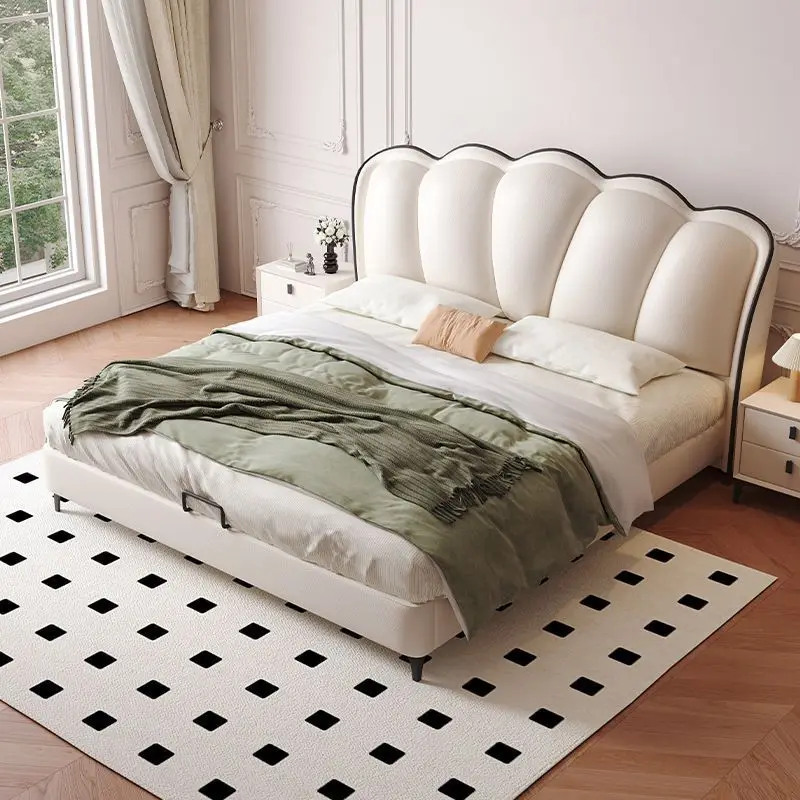 Doppelbett aus Leder, 1,8 x 2 m, Princess Wind Petals, 1,5 m, für das Hauptschlafzimmer zu Hause