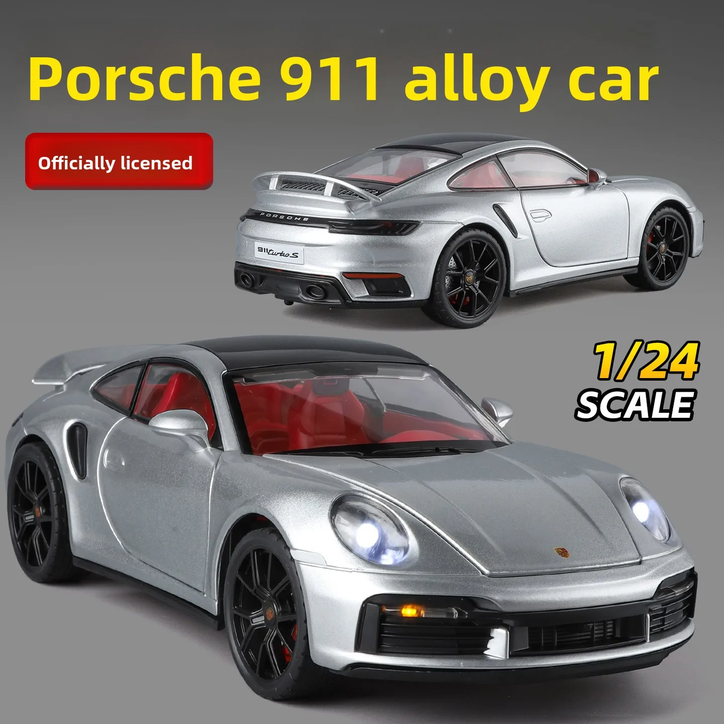 

1: 24 911 Alloy Sound and Light Car Model Return Power Business Gift Conference Room Window Display Collection Toys