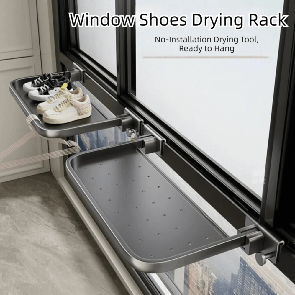 

Foldable Clothes Drying Rack Multi-functional Easy To Install Laundry Clothes Organizer Rust-proof Adjustable