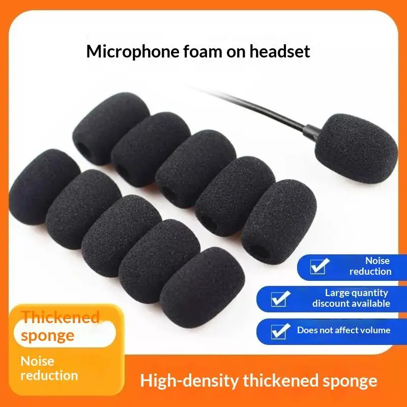 10pcs Mini Microphone Foam Covers Mic Protector Covers Replacement Headset Windshield Sponge Cover Microphone Cover