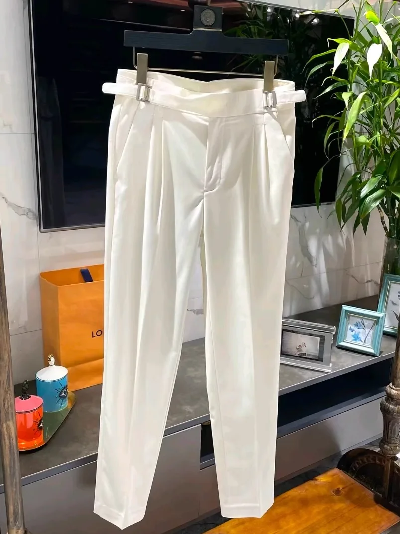 

Высококачественные модные мужские повседневные брюки: новая коллекция весна-лето, универсальные, деловые, европейский люксовый стиль.