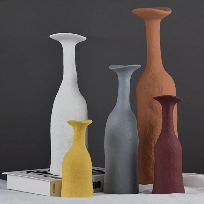 Nordic Ins Modern Simple Ceramics Morandi Vase Tabletop Dried Flower Containers Home Decor Desktop Decorative Vase Wedding Gifts