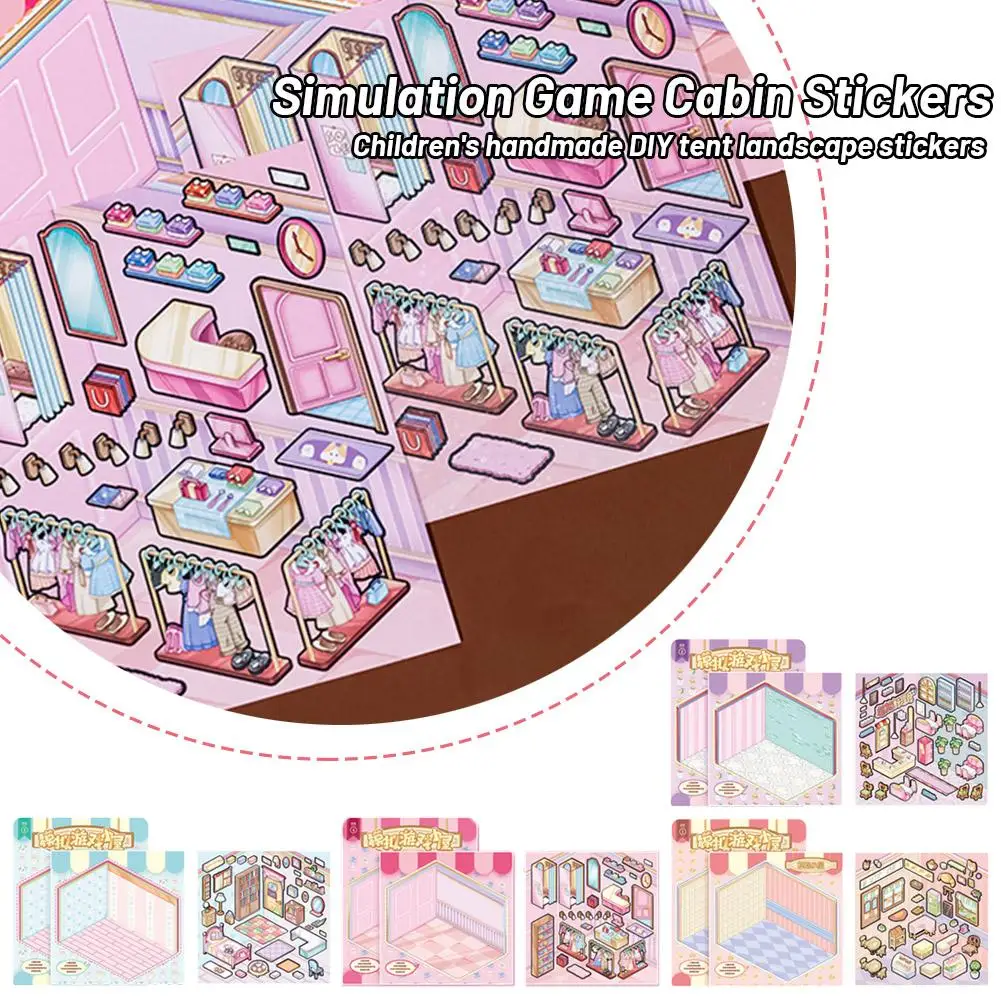 Cartoon Miniature Scene 3d Landscaping Stickers Visual Stacking Three-dimensional Stickers Christmas Gift For Children W3v9