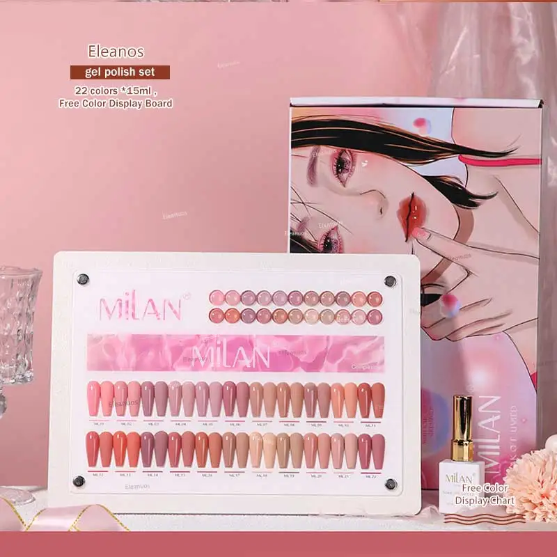 Eleanos-Juego de esmalte de uñas en Gel para piel desnuda, 22 colores, Gel híbrido semipermanente, barniz UV, salón de manicura, Kit de aprendizaje de 15ml