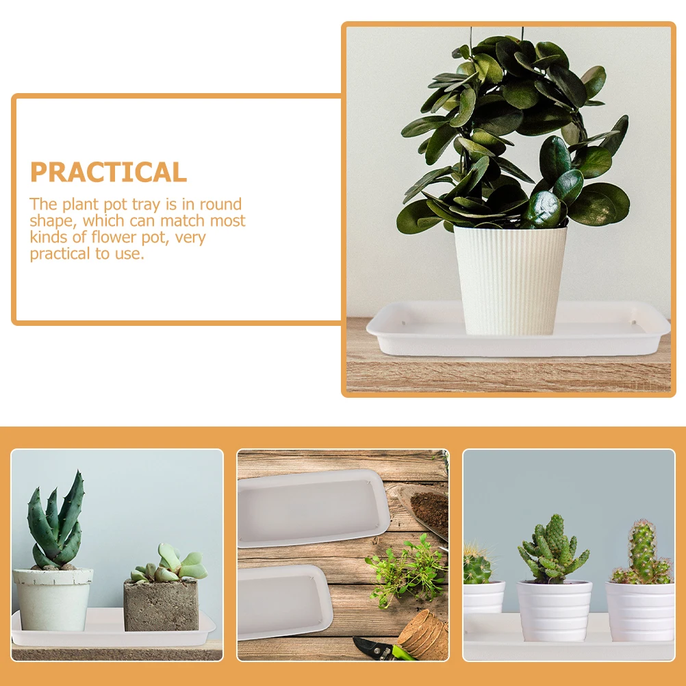 

8 Pcs Waterproof Tray Reusable Plant Rectangular Plate Coaster Succulents Containers Plastic Drip Saucer