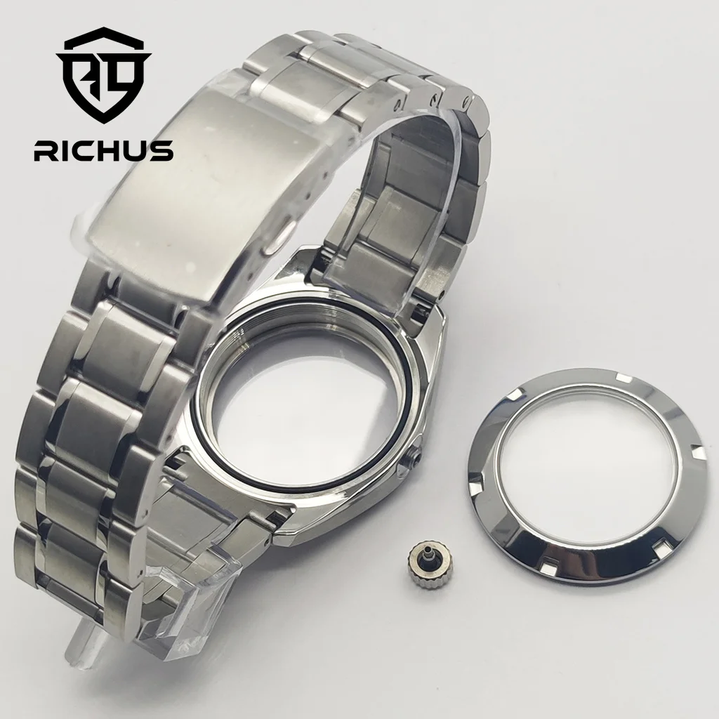 RICHUS NH35 케이스 38mm 시계 케이스 사파이어 글라스 핏 NH34 NH35 NH36 ETA 2824 PT5000 Miyota8215-DG 무브먼트