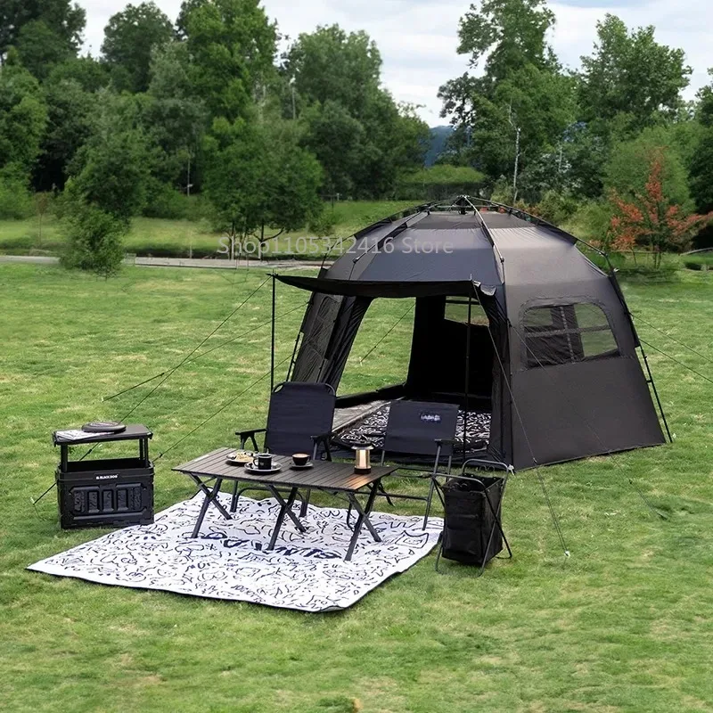 6-8 Person Hexagonal Automatic Tent, Quick Open Waterproof Sunproof Portable Folding Outdoor Camping Shelter