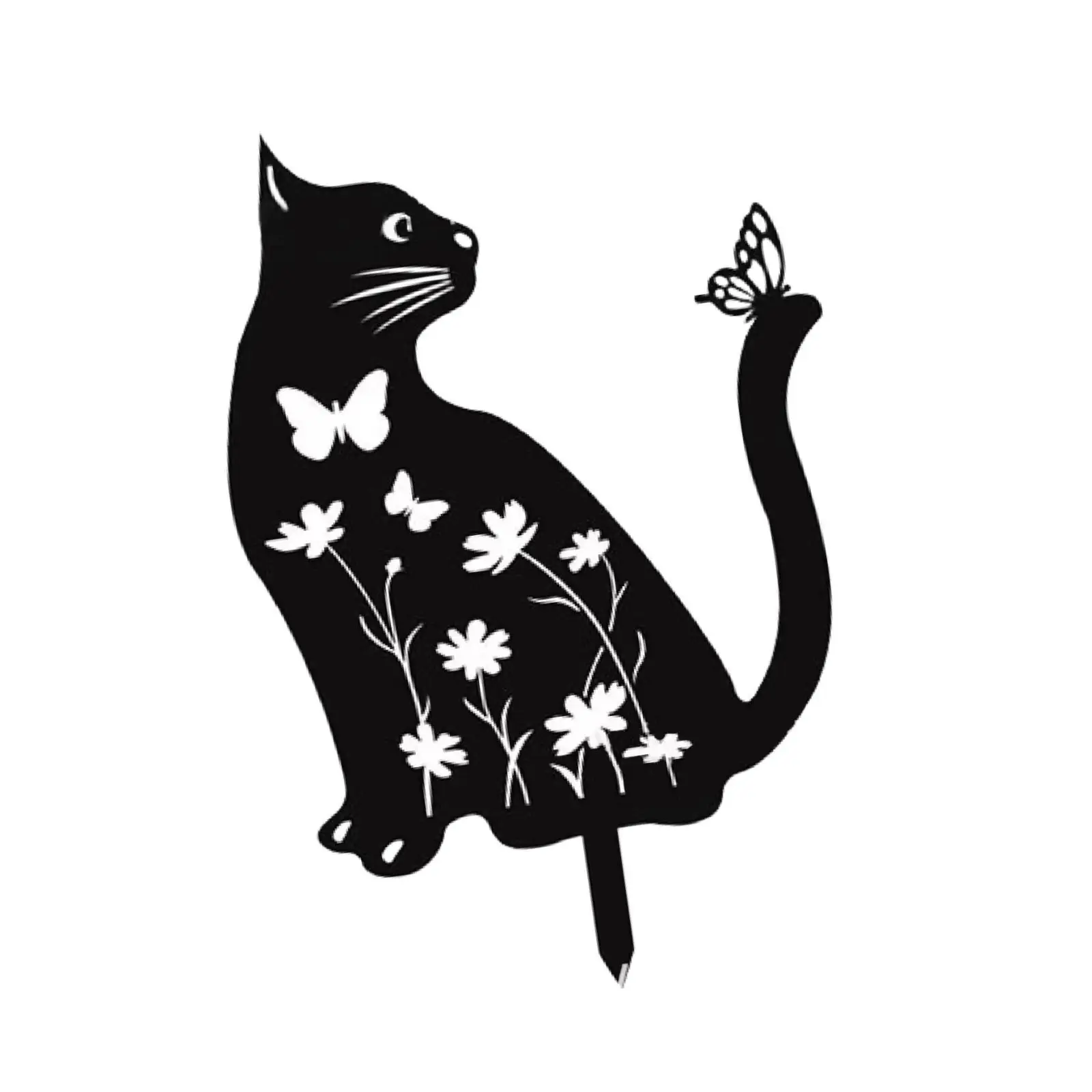 Cat Decorative Garden Stake Lawn Ornament Backyard Outdoor Animal Decor for Party Landscape Summer Courtyard