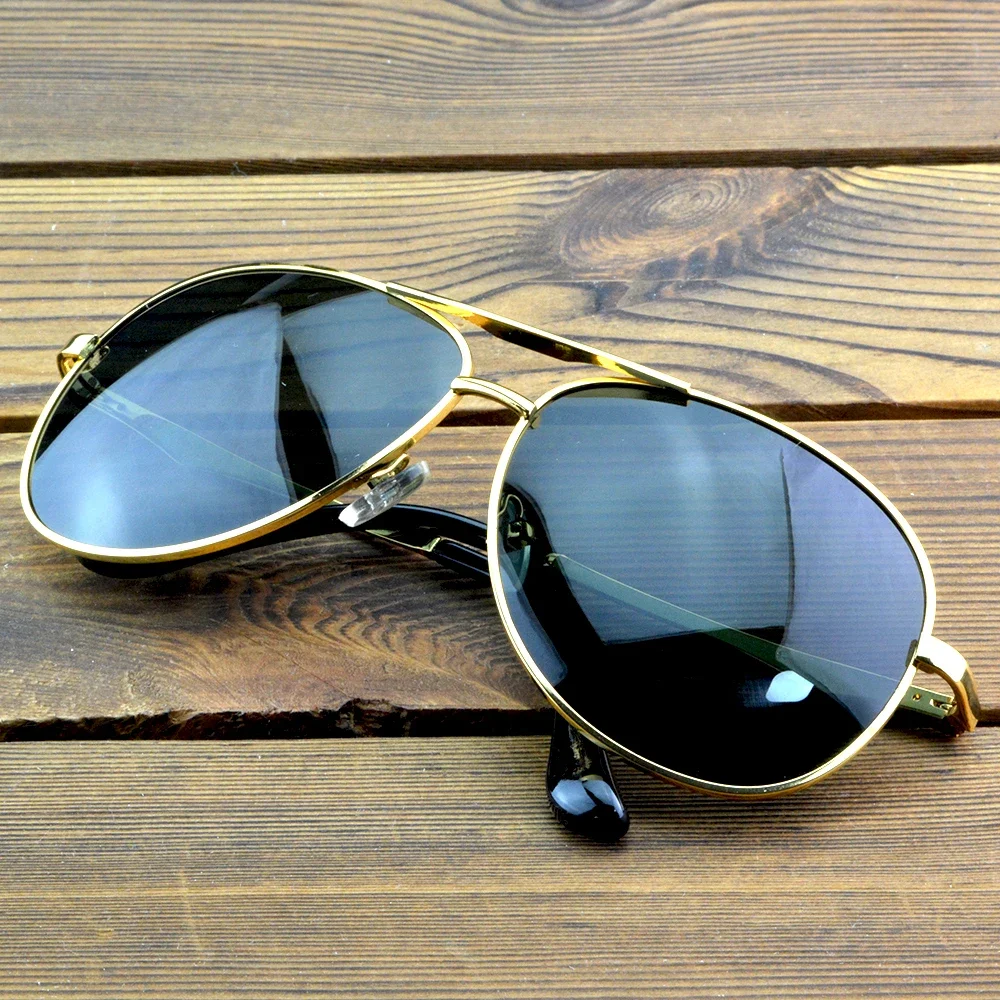 

Cool Double Bridge Pilot Sunglasses Men Gold Aviator Sunglasses Men Mirror Lens Reflective Shades For Fashion Outdoor