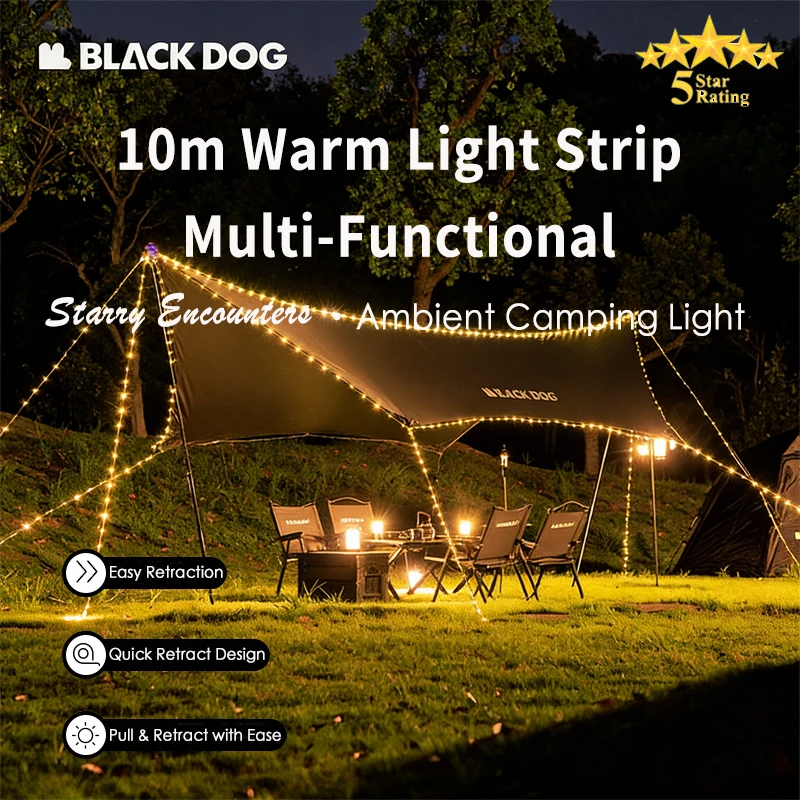 

BLACKDOG Camping Fairy Lights, Outdoor Tent String Lights for Awning Decor, Waterproof LED Party Lantern for Camping Glow Light