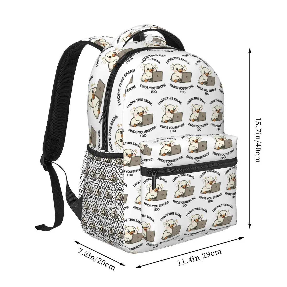 I Hope This Email Finds You Before I Do Goose Backpack Student Boys Girls BookBag Kids School Bag Shoulder Bags for Men Women