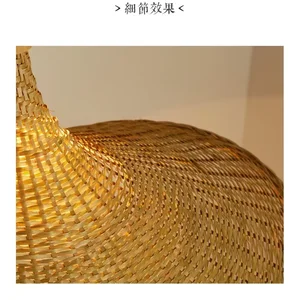 Lâmpada suspensa de bambu, luminária pendente de teto, rattan, vime, tecido à mão, trança, suspensa, jantar em casa, люстраislavто elemч 12 principais vendas luminaria bambu chao - №2