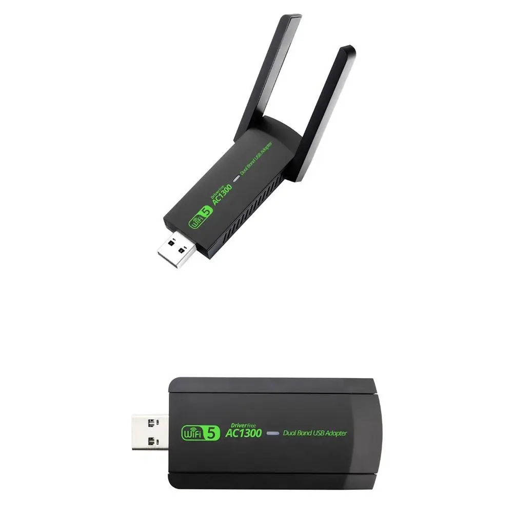 محول واي فاي متين 1300 ميجابت في الثانية USB ثنائي النطاق 2.4 جيجا/5 جيجا هرتز بطاقة الشبكة جهاز إرسال استقبال لاسلكي للكمبيوتر المحمول المكتبي