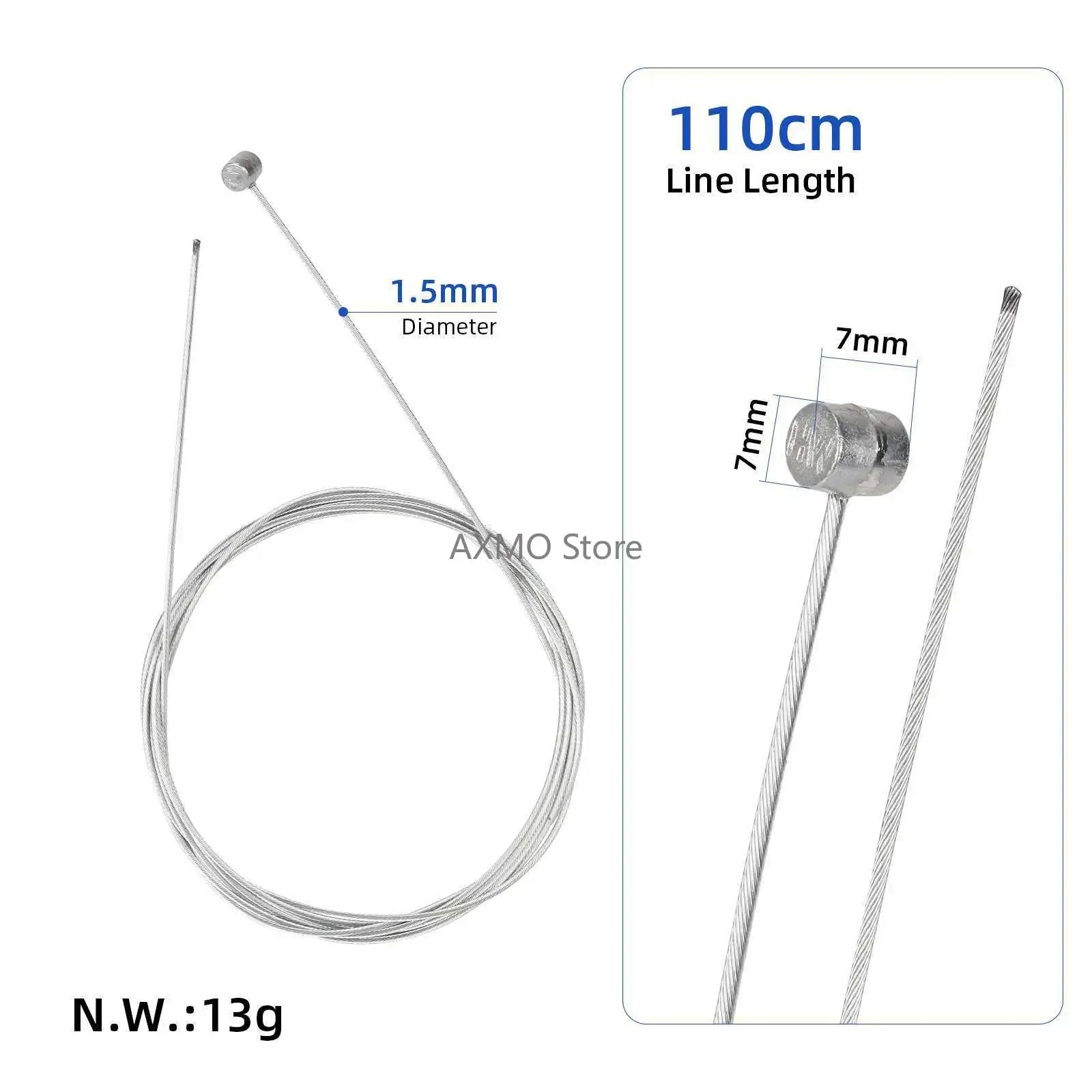 10 قطعة 1.1 متر كابل فرامل يد الأساسية مع 7x7 السواحل 1.5 مللي متر سميكة تحويل كابل الأساسية الداخلية ل سكوتر الفرامل رافعة كابل E-سكوتر جزء #3