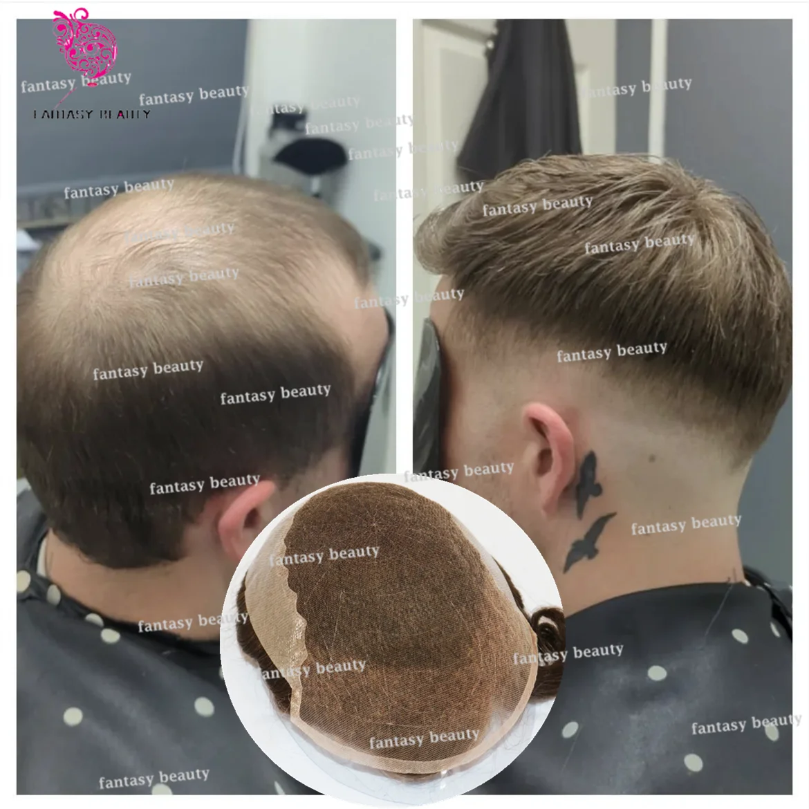 Natural Hairline Q6 Lace & PU Men Capillary prosthesis 100% human hair wig Men Toupee Blonde Black Bleached knot Men wig system