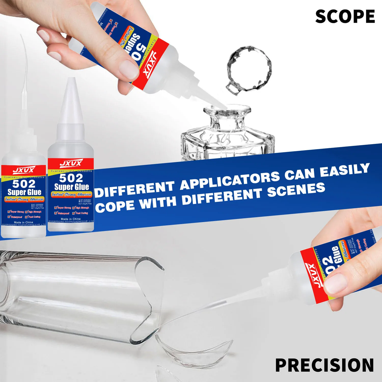 5-10 Buah 502 Lem Super Instan Cepat Kering Perekat Sianoakrilat Kulit Karet Kaca Kayu Logam Alat Lem Cair Ikatan Kuat