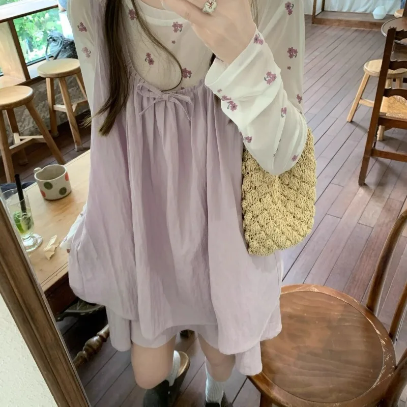Dopamine Korean Women's Clothing Summer New Butterfly Printing Thin Long-sleeved Mesh Transparent Sunscreen Top