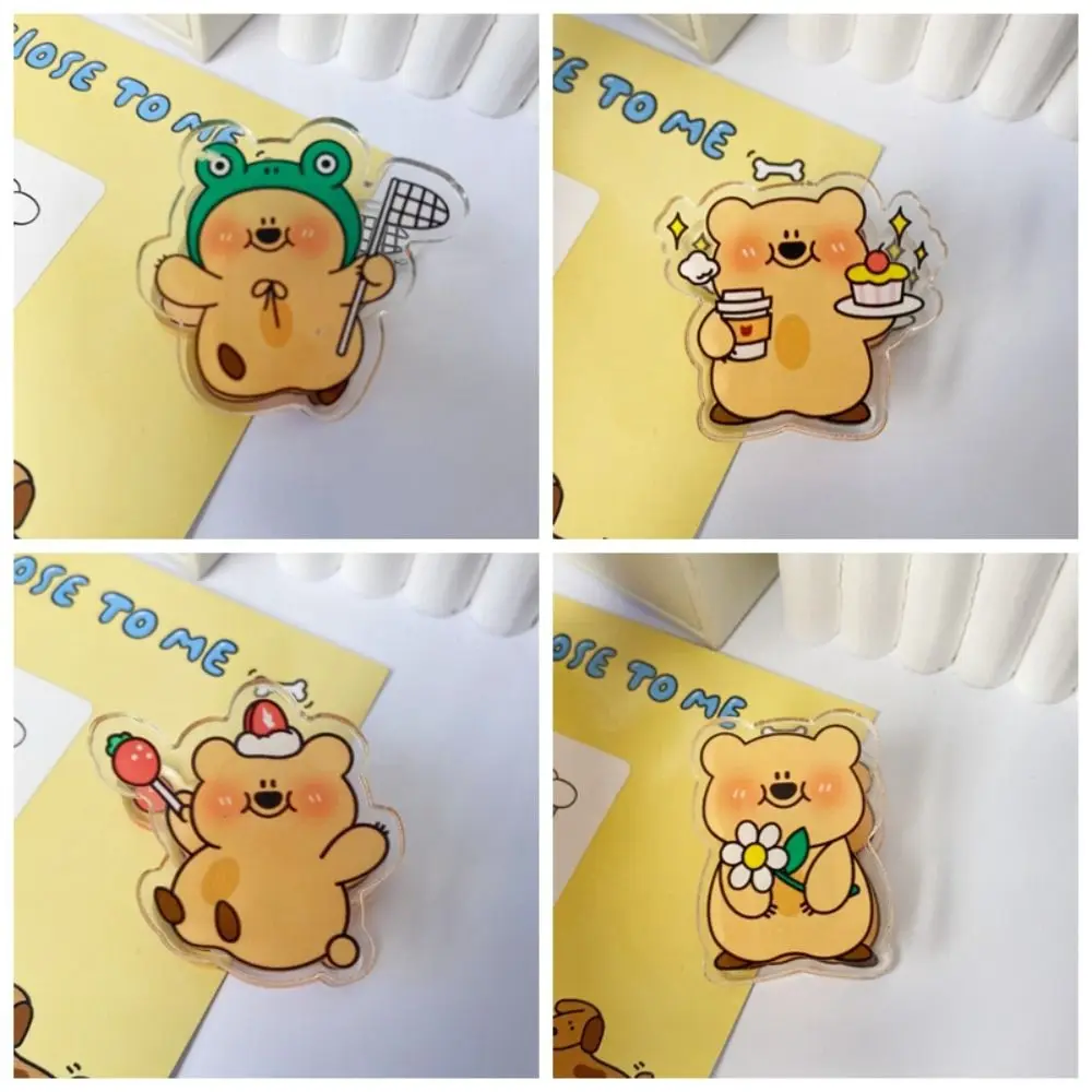 Cute Cartoon Bear Double sided Folder Thickening Acrylic Pp Note Clip Multifunction Multi-purpose Hand Account Folder Student