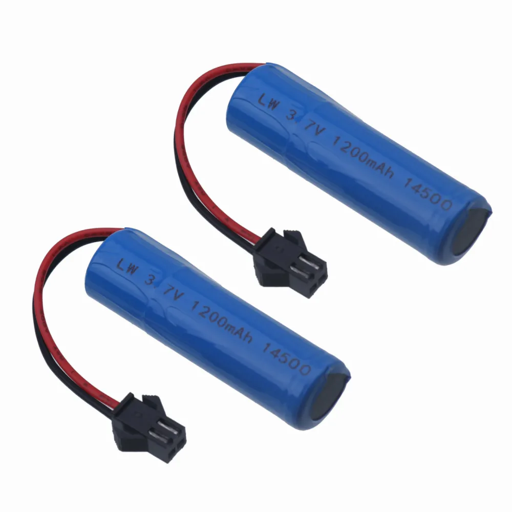 14500 SM-2P 3.7v 1200mah Li-ion Battery For JJRC C2 D828 RC Stunt Dump Car Battery Toys Accessories 3.7V Battery 1-5pcs