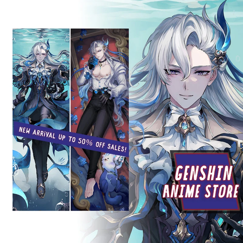 Genshin Impact Pillow Case Neuvillette dakimakura Cosplay Huggings Body Pillow Cover Otaku Pillowcase Home Bedding Decor Props