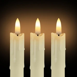 Flameless Flackering Taper Kerzen mit Fernbedienung, Elfenbeinkerzen für Weihnachten, Hochzeit, Kamindekoration, 6 10 Hauptverkäufe Weihnachtsfest -Castizal - №8