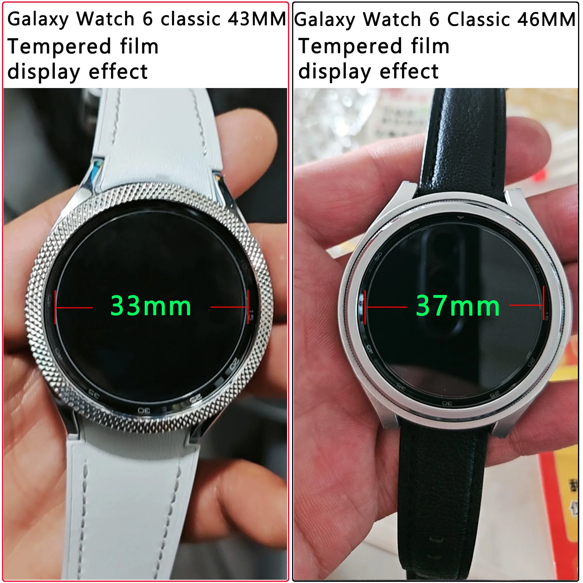 9H gehärtetes Glas für Samsung Galaxy Watch 4 5 6 7 40/44 mm Classic 42/46 mm Watch 3 41/45 mm Anti-Kratz-Folie HD-Displayschutzfolien – Detail 4
